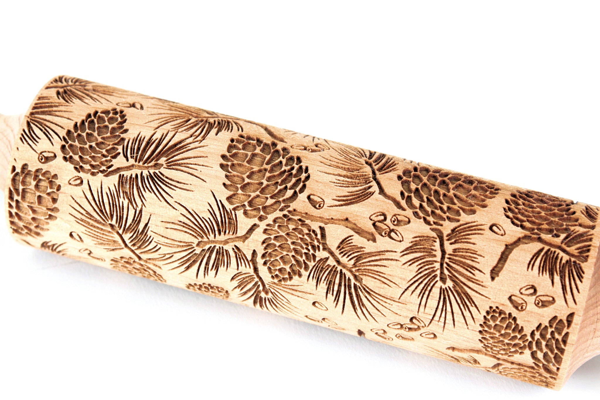 Embossed Rolling Pin, Сedar Cone, Christmas Gift for Her Handmade – Diamond  Wood WCG